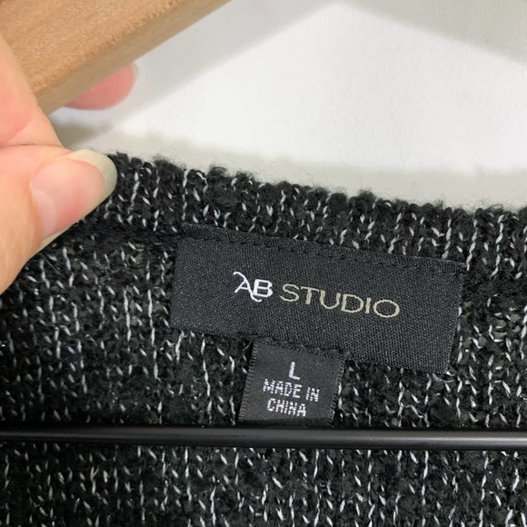 AB Studio large open front cardigan sweater - Picture 2 of 5